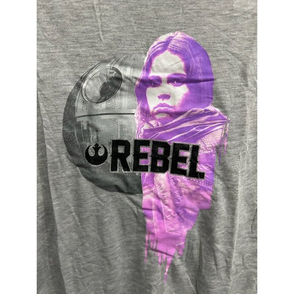 Star Wars Rebel NWT Womens Black and Grey Raglan Shirt SZ XL - Picture 4 of 8